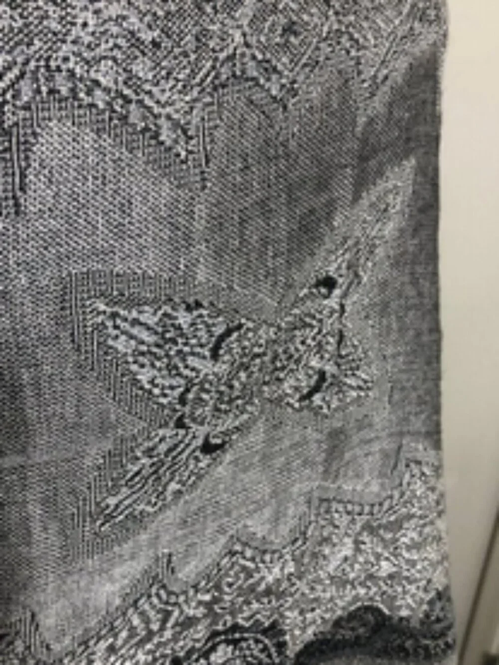 Wrap Yourself in Elegance: Black & Silver Paisley Patterned Scarf/Shawl
